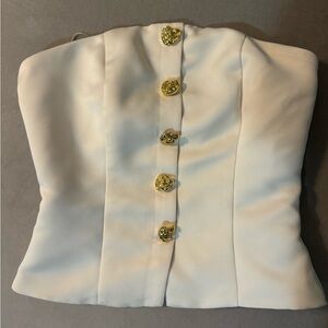 ENDLESS ROSE BUTTON-UP STRAPLESS TOP